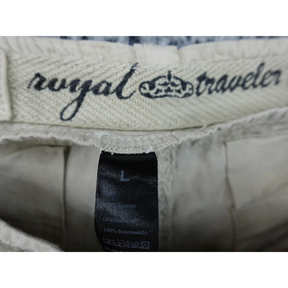Royal‎ Traveler Cargo Pants Mens L Khaki Tan Multi Pocket Y2K Grunge Utility